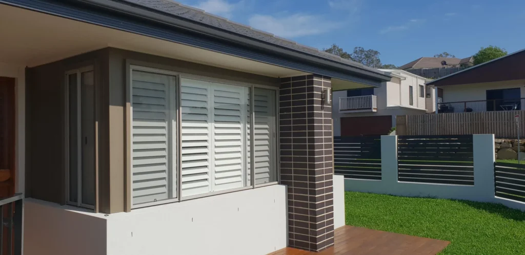 Modern Home Plantation Shutters - Outside View