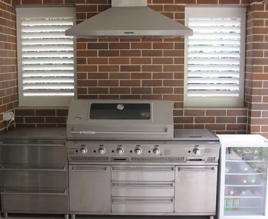 Exterior Plantation Shutters - Barbecue Area