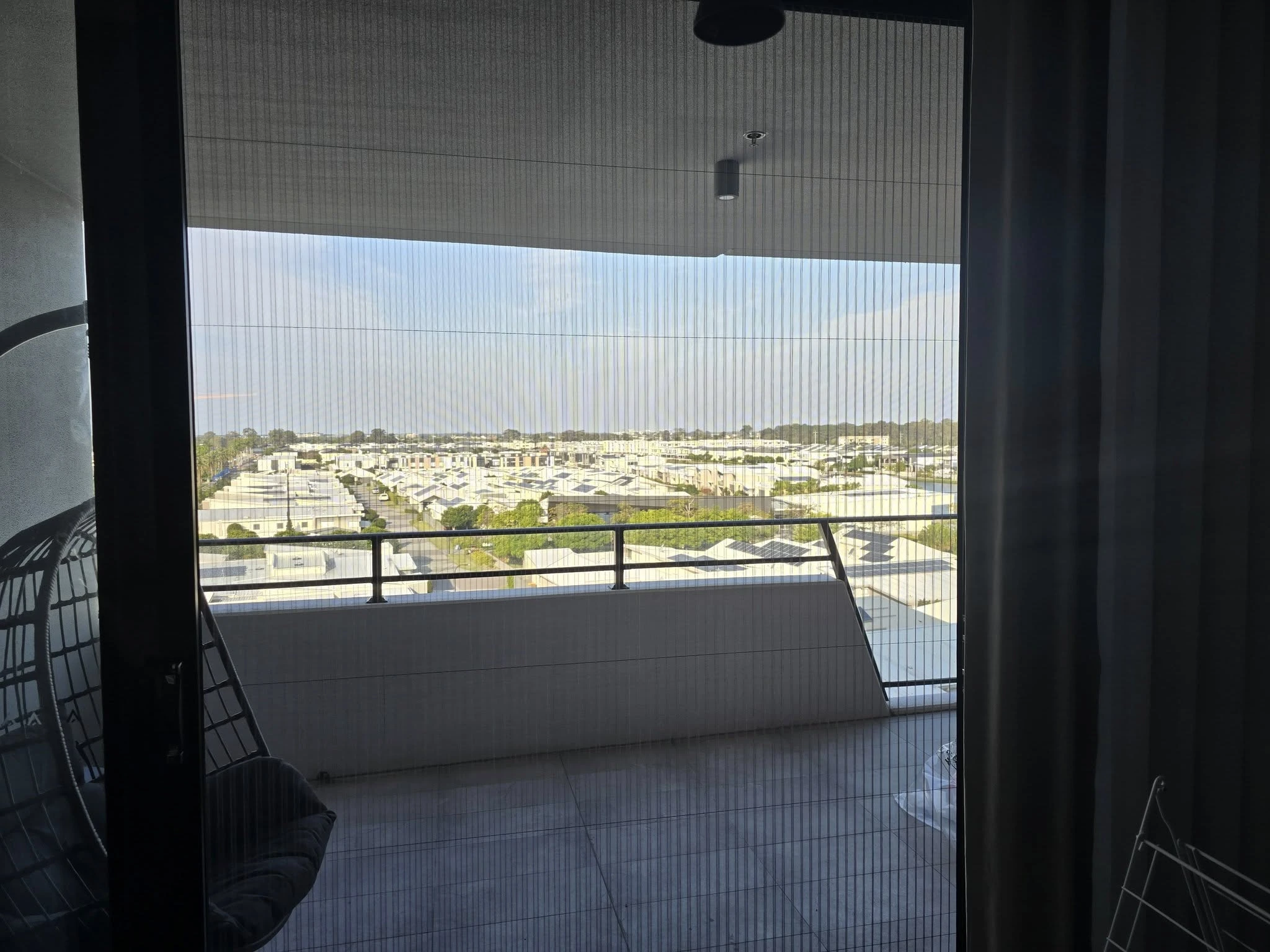 Balcony view of retractable fly screens